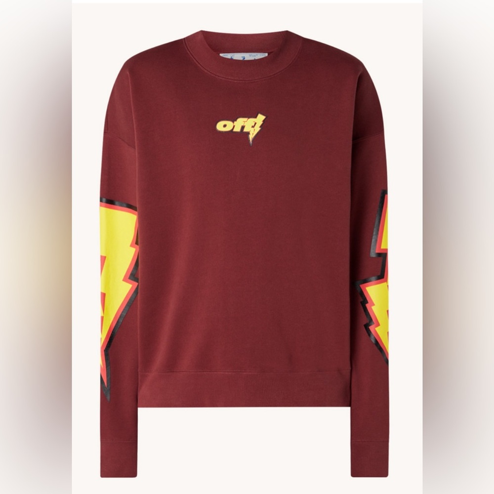 Off-White Thunder Cotton Sweater with front and back print size XS (unisex)